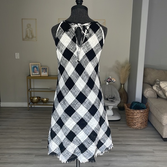 Philosophy Republic Black & White Plaid Haltered Dress Size 8P - Picture 4 of 8
